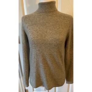 Samantha Taylor 100% Cashmere Sweater Women’s Tan Turtleneck Top Size S